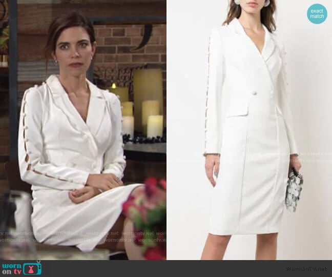 Badgley Mischka Double Breasted Dress worn by Victoria Newman (Amelia Heinle) on The Young and the Restless