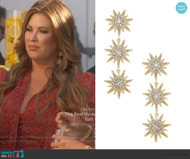 Baublebar Callisto Drop Earrings worn by Emily Simpson on The Real Housewives of Orange County