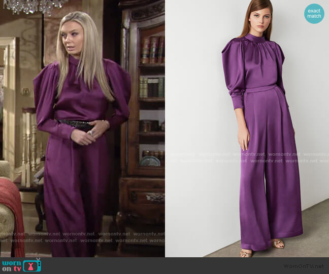 Bcbgmaxazria Wide Leg Satin Pants worn by Abby Newman (Melissa Ordway) on The Young and the Restless