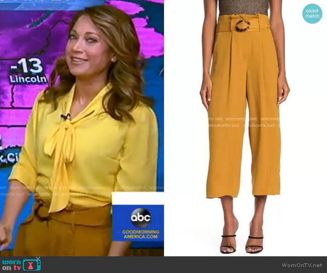 Moon River Belted Wide Leg Pants worn by Ginger Zee on Good Morning America