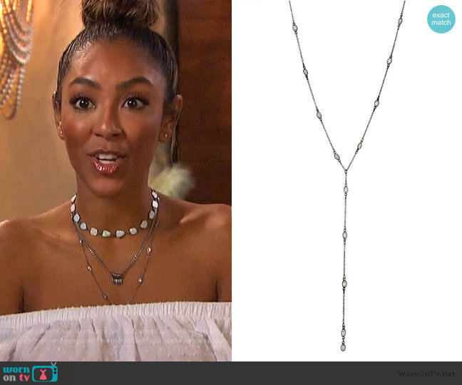 Shalla Wista Studio Crystal Y Necklace worn by Tayshia Adams on The Bachelorette