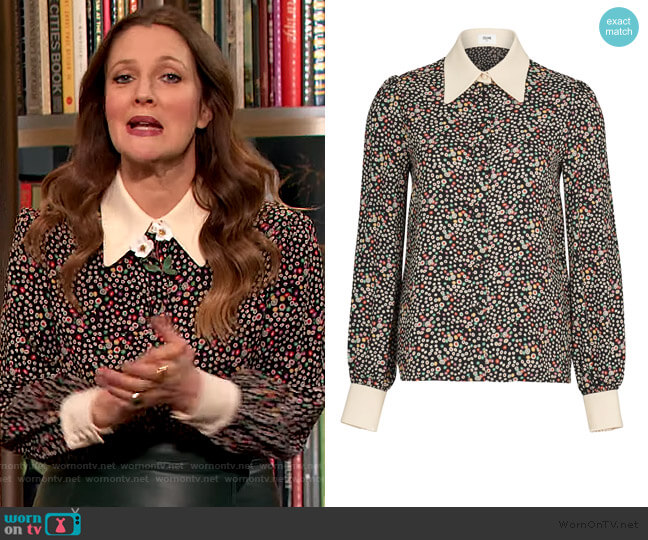 Celine Anita Collar Blouse worn by Drew Barrymore on The Drew Barrymore Show
