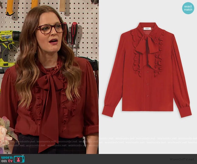 Celine Lavalliere Blouse worn by Drew Barrymore on The Drew Barrymore Show