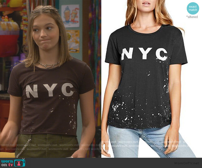 Chaser Paint Splatter NYC Tee worn by Presley (Jayden Bartels) on Side Hustle