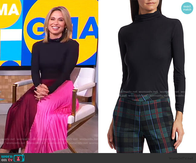 Chiara Boni La Petite Robe Lupis Mockneck Jersey Top worn by Amy Robach on Good Morning America