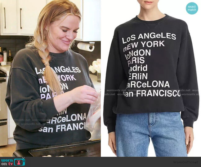 Anine Bing City Love Sweatshirt worn by Heather Gay on The Real Housewives of Salt Lake City