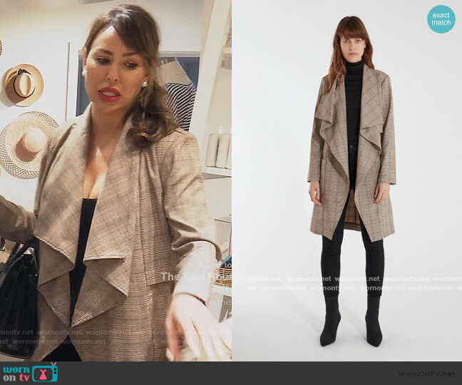 Cupcakes and Cashmere Berlin Drape Front Trench Coat worn by Kelly Dodd on The Real Housewives of Orange County