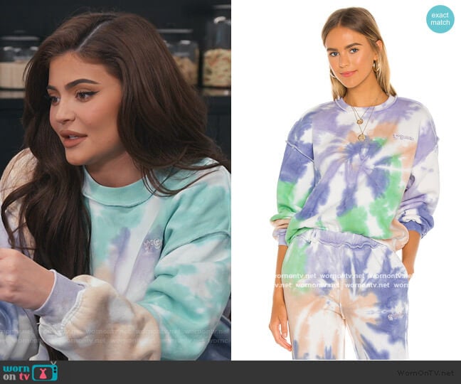 Danielle Guizio Exposed Seam Fleece Crewneck worn by Kylie Jenner on Keeping Up with the Kardashians
