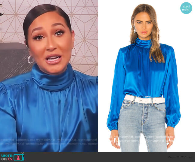 Divine Heritage Turtleneck Blouse worn by Adrienne Houghton on The Real
