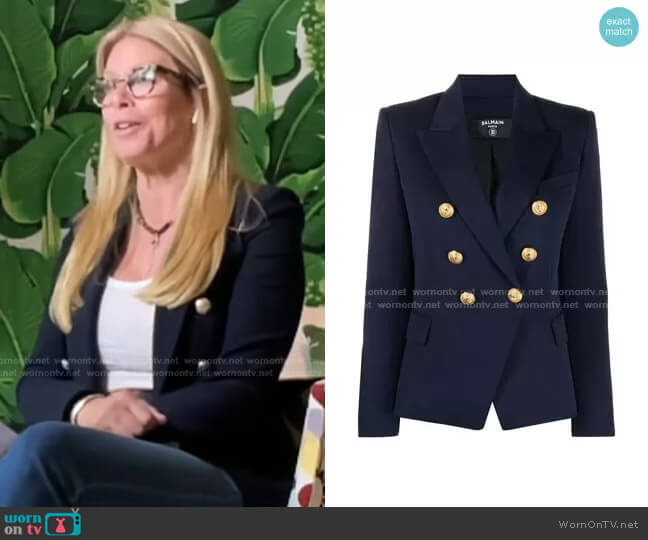Balmain Double-Freasted Fitted Blazer worn by Jill Martin on Today