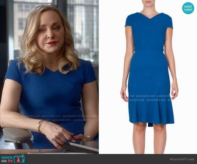 Roland Mouret Edwin Dress in Sapphire Blue worn by Marissa Morgan (Geneva Carr) on Bull