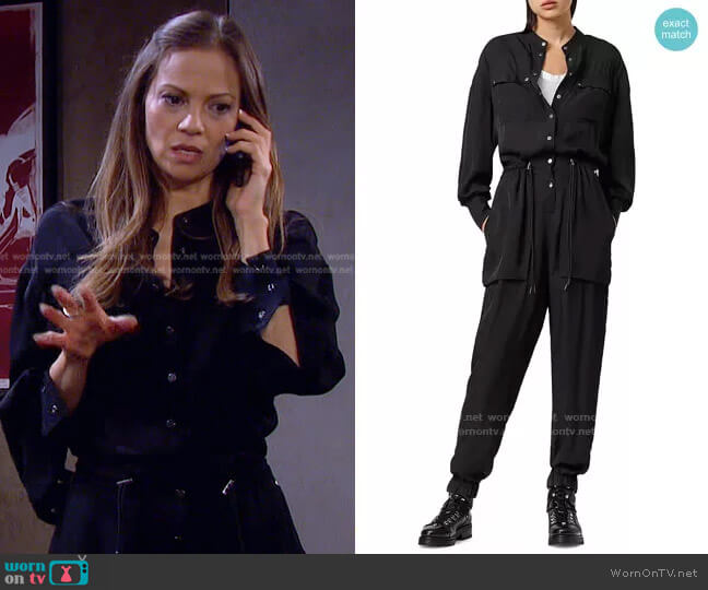 All Saints Enia Drawstring Waist Jumpsuit worn by Ava Vitali (Tamara Braun ) on Days of our Lives