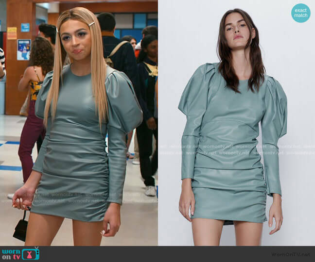 Zara Faux Leather Dress worn by Lexi (Josie Totah) on Saved By The Bell