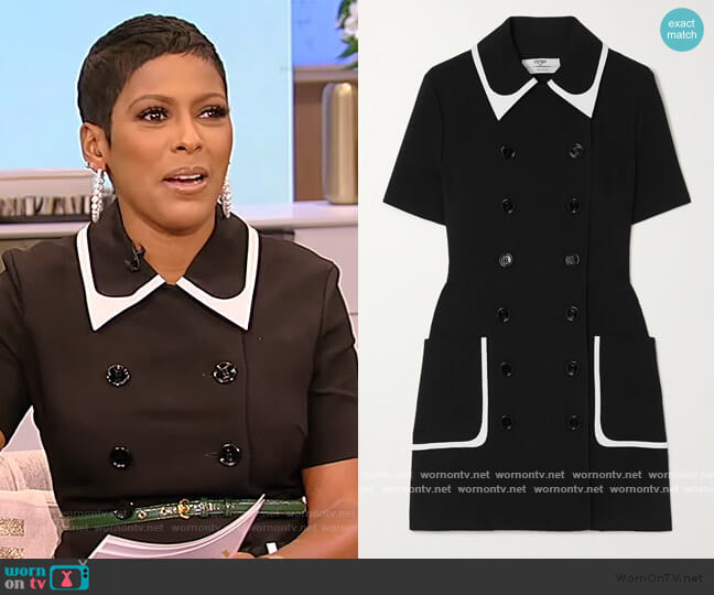 Fendi Double Breasted Cady Shirtdress worn by Tamron Hall on Tamron Hall Show