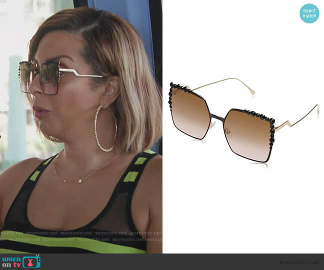 Fendi Square Sunglasses worn by Robyn Dixon on The Real Housewives of Potomac