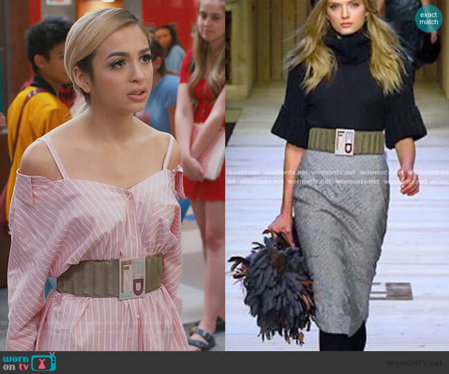 Fendi Wide Logo Belt worn by Lexi (Josie Totah) on Saved By The Bell