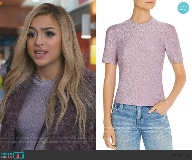 Fore Metallic Short-Sleeve Top worn by Lexi (Josie Totah) on Saved By The Bell