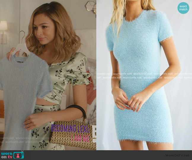 Forever 21 Fuzzy Knit Sweater Dress worn by Lexi (Josie Totah) on Saved By The Bell