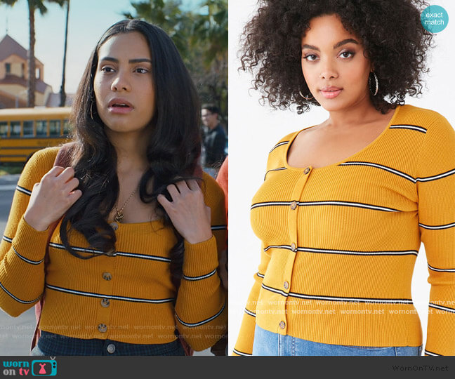 Forever 21 Plus Size Striped Sweater worn by Daisy (Haskiri Velazquez) on Saved By The Bell