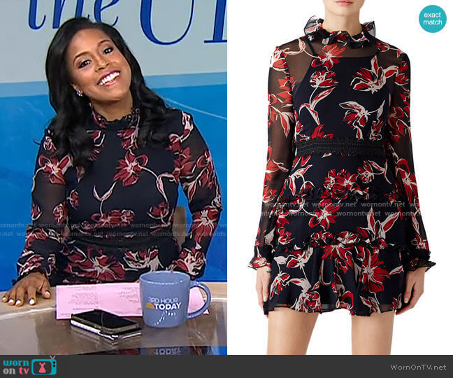 Nicholas French Floral Mini Dress worn by Sheinelle Jones on Today