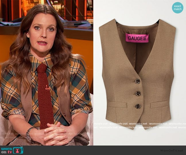 Gauge81 Toluca wool and cashmere-blend vest worn by Drew Barrymore on The Drew Barrymore Show