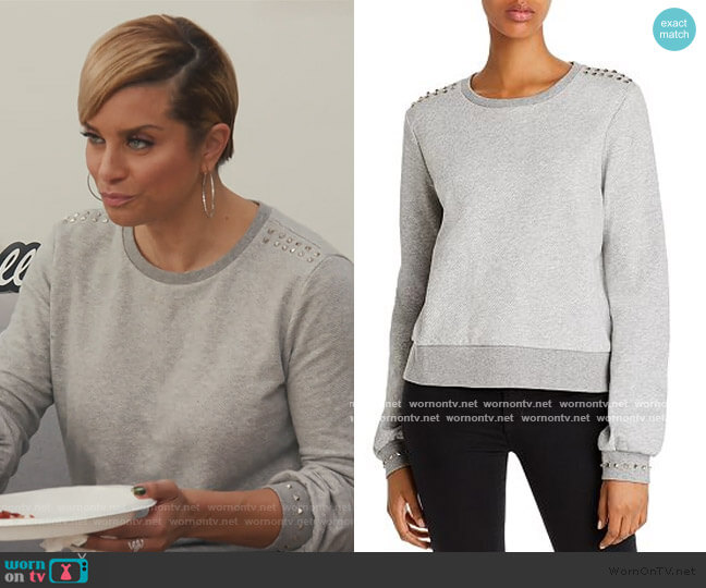 Generation Love Dawson Studded Sweatshirt worn by Robyn Dixon on The Real Housewives of Potomac