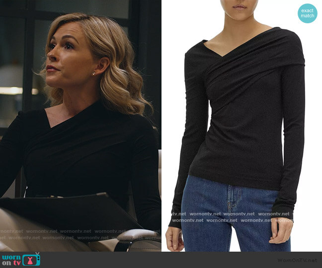 Helmut Lang Asymmetrical-Neckline Top worn by Amy Quinn (Lindsey Gort) on All Rise