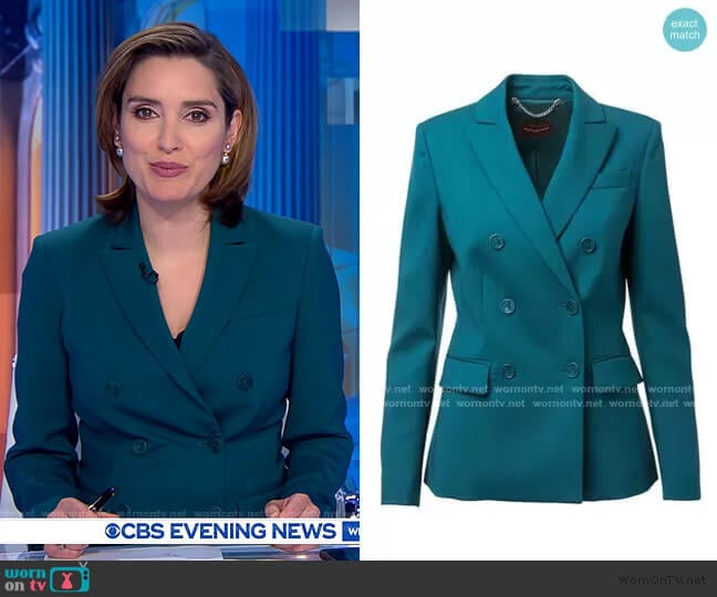 Altuzarra Indiana Jacket worn by Margaret Brennan on CBS Evening News
