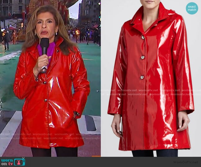 Jane Post Princess Rain Slicker with Detachable Hood worn by Hoda Kotb on Today