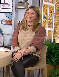 Jenna’s brown and beige colorblock sweater on Today
