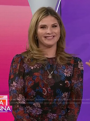 Jenna’s black floral midi dress on Today