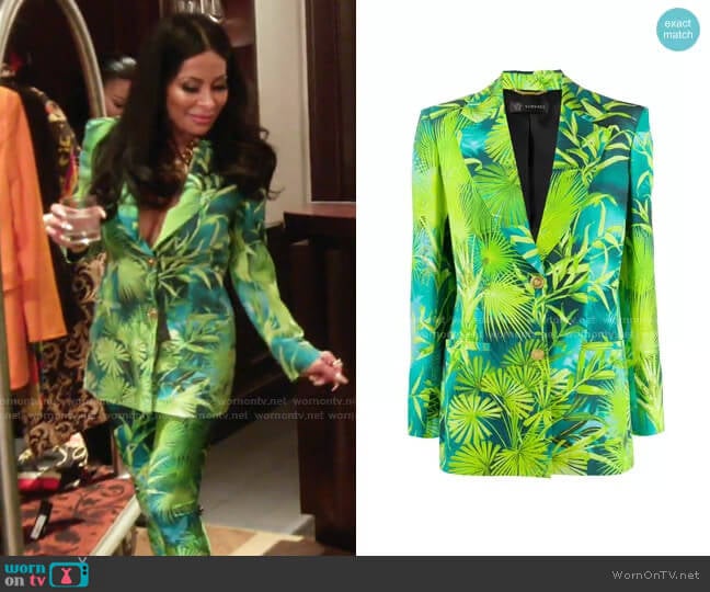 Versace Jungle Print Blazer worn by Jen Shah on The Real Housewives of Salt Lake City