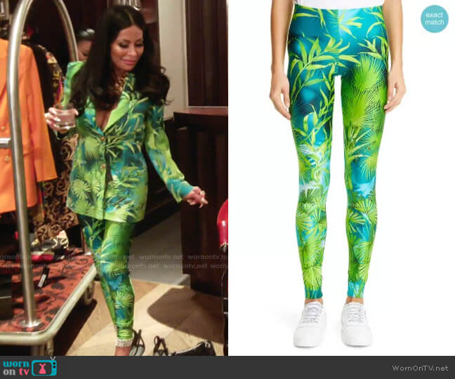 Versace Jungle Print High Waist Leggings worn by Jen Shah on The Real Housewives of Salt Lake City