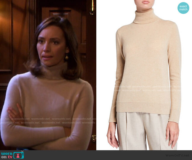Lafayette 148 New York Cashmere Turtleneck Sweater worn by Gwen Rizczech (Emily O'Brien) on Days of our Lives