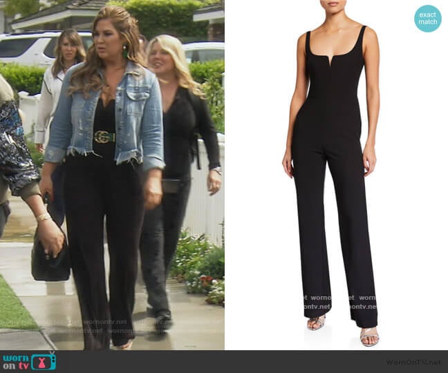 Likely Constance Sleeveless Straight-Leg Jumpsuit worn by Emily Simpson on The Real Housewives of Orange County