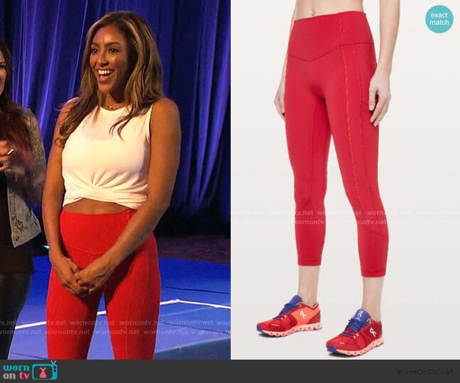 Lulu Lemon All The Right Places Crop II worn by Tayshia Adams on The Bachelorette