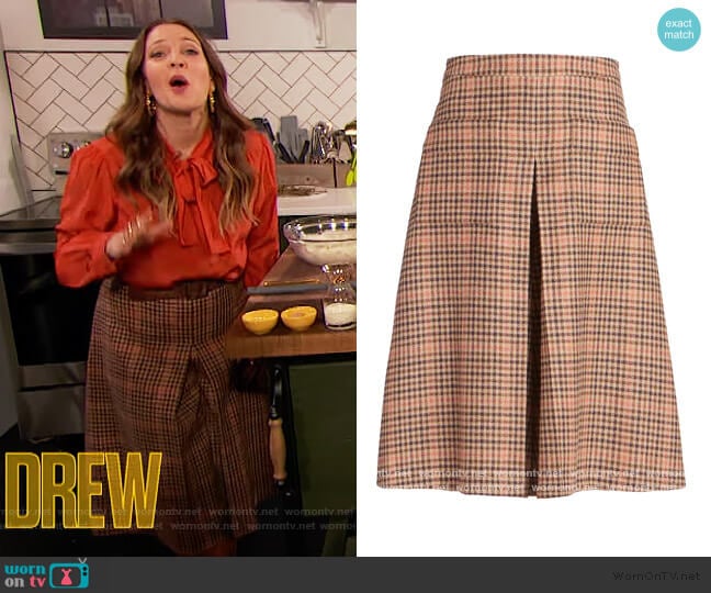 Maison Margiela Memory Of Wool Culotte Skirt worn by Drew Barrymore on The Drew Barrymore Show