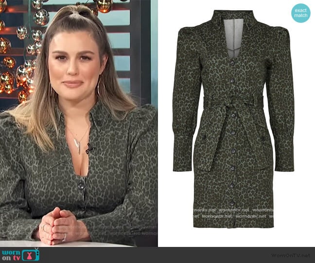 Marissa Webb Green Leopard Dress worn by Carissa Loethen Culiner on E! News