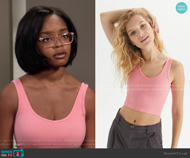 Out From Under Drew Seamless Ribbed Bra Top worn by Diane Johnson (Marsai Martin) on Black-ish