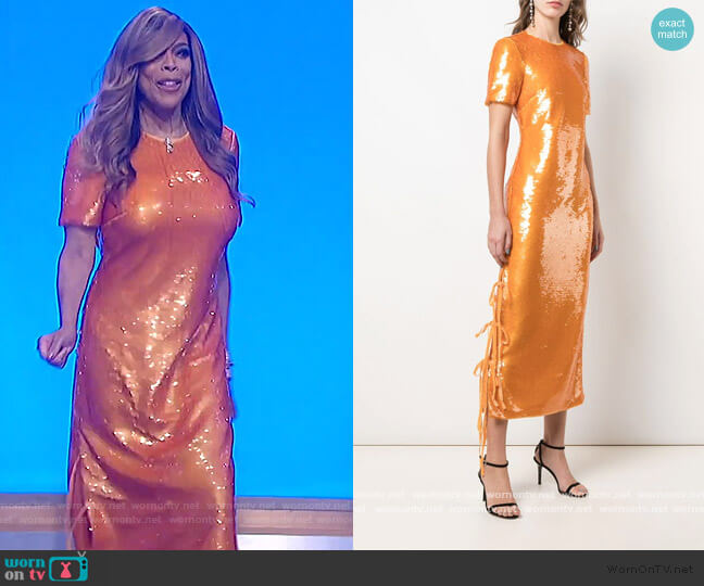 Prabal Gurung Sequined Tie-fastening Dress worn by Wendy Williams on The Wendy Williams Show