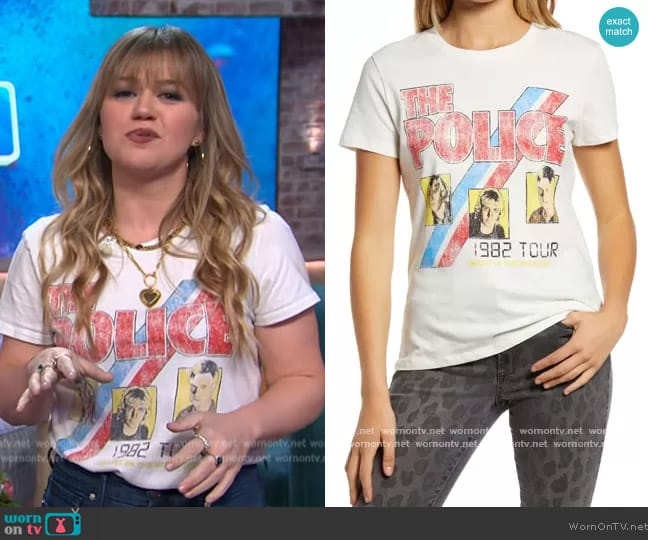 Prince Peter Police Ghost in the Machine Graphic Tee worn by Kelly Clarkson on The Kelly Clarkson Show