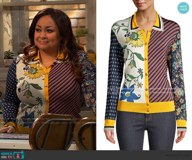 Tory Burch Print Block Cardigan worn by Raven Baxter (Raven-Symoné) on Ravens Home