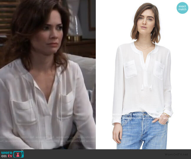 Rebecca Taylor Sophia Top worn by Elizabeth Webber (Rebecca Herbst) on General Hospital