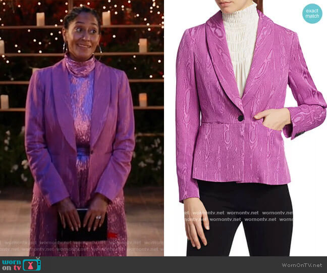 Rachel Comey Rendez Jacquard Blazer worn by Rainbow Johnson (Tracee Ellis Ross) on Black-ish