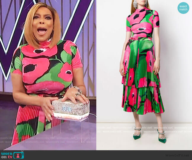 Richard Quinn Poppy print top worn by Wendy Williams on The Wendy Williams Show