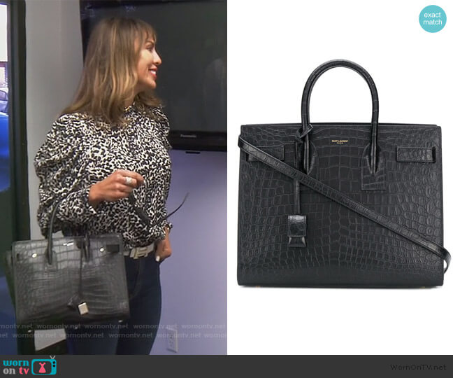 Saint Laurent Sac de Jour tote bag worn by Kelly Dodd on The Real Housewives of Orange County