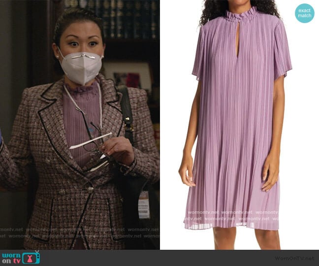 Samsoe Samsoe Lady Plisse Shift Dress worn by Sherri Kansky (Ruthie Ann Miles) on All Rise