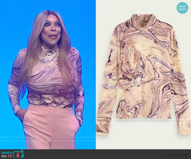 Scotch and Soda Marble Top worn by Wendy Williams on The Wendy Williams Show
