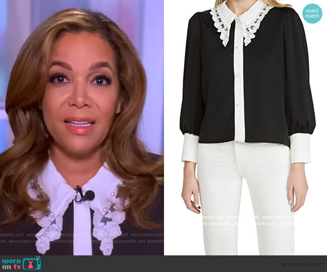 Sister Jane RSVP Lace Collar Blouse worn by Sunny Hostin on The View