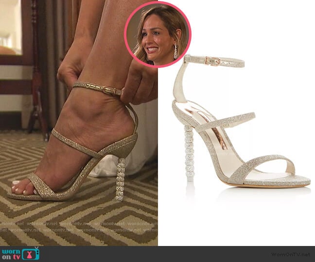 Sophia Webster Rosalind Crystal 100 High-Heel Sandals worn by Clare Crawley on The Bachelorette